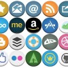 Flat but not flat rounded social icons